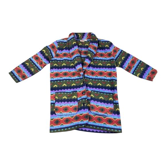 VTG Aztec Rock Creek Casuals Jacket Womens 20W 2XL Fleece 90s Retro Western Plus - Picture 1 of 9